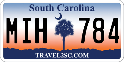 SC license plate MIH784