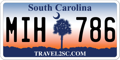 SC license plate MIH786