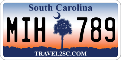 SC license plate MIH789