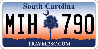 SC license plate MIH790