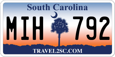 SC license plate MIH792