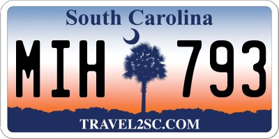 SC license plate MIH793
