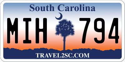 SC license plate MIH794
