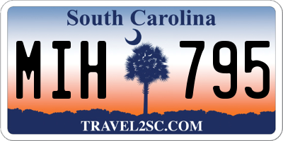 SC license plate MIH795