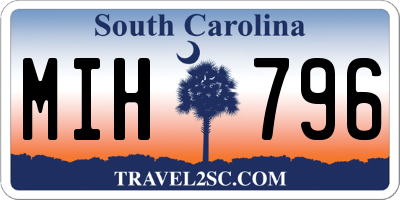 SC license plate MIH796
