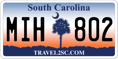 SC license plate MIH802