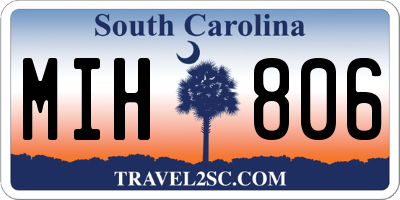 SC license plate MIH806