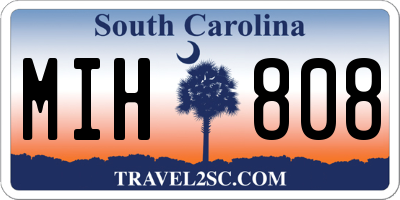 SC license plate MIH808