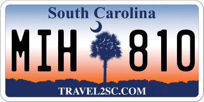 SC license plate MIH810