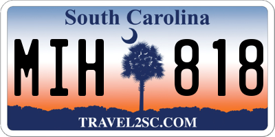 SC license plate MIH818