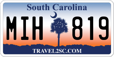 SC license plate MIH819