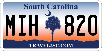 SC license plate MIH820