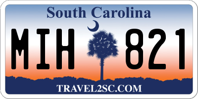 SC license plate MIH821
