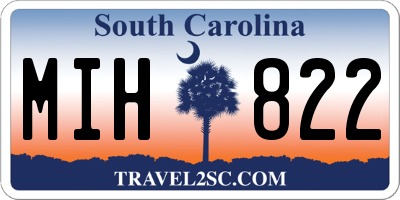 SC license plate MIH822
