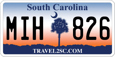 SC license plate MIH826