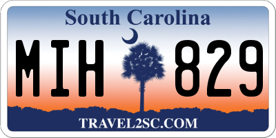 SC license plate MIH829