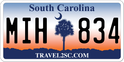 SC license plate MIH834