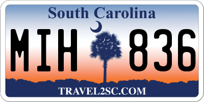 SC license plate MIH836