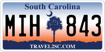SC license plate MIH843