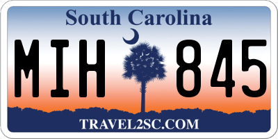 SC license plate MIH845