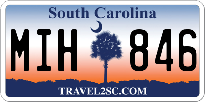 SC license plate MIH846
