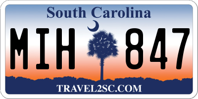 SC license plate MIH847