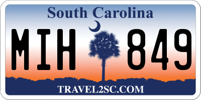 SC license plate MIH849
