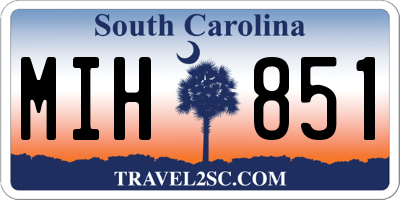 SC license plate MIH851