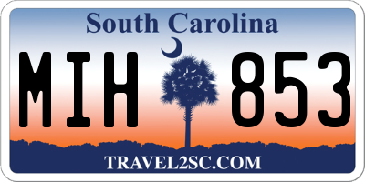 SC license plate MIH853