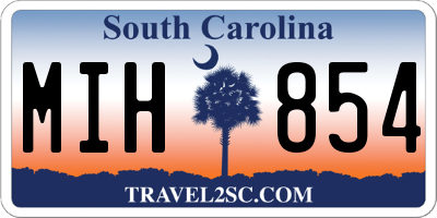 SC license plate MIH854