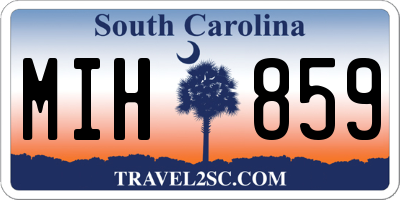 SC license plate MIH859