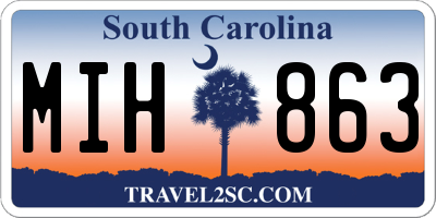 SC license plate MIH863