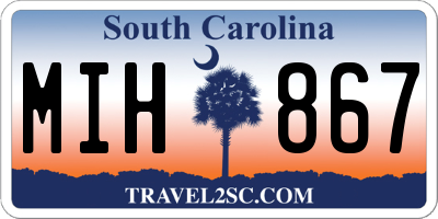 SC license plate MIH867