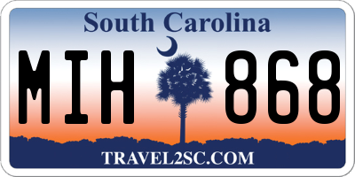 SC license plate MIH868