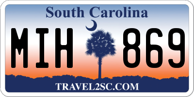 SC license plate MIH869