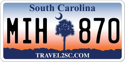 SC license plate MIH870