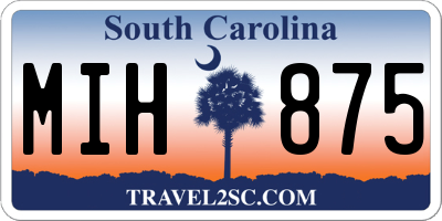 SC license plate MIH875