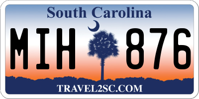 SC license plate MIH876