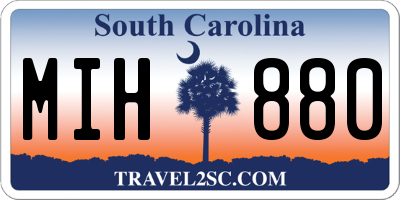 SC license plate MIH880