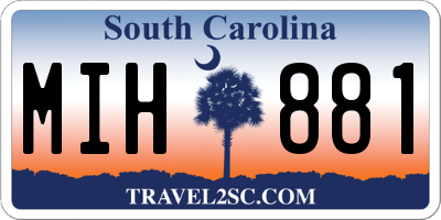 SC license plate MIH881