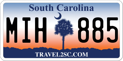 SC license plate MIH885