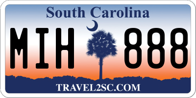 SC license plate MIH888