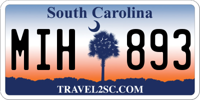 SC license plate MIH893