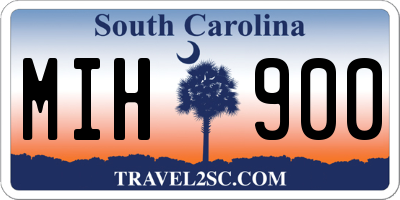SC license plate MIH900