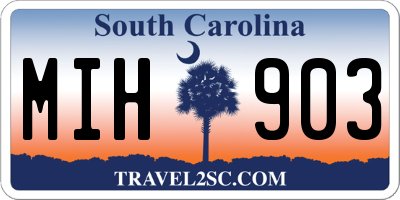 SC license plate MIH903