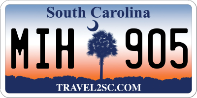 SC license plate MIH905