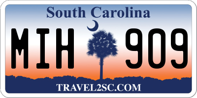 SC license plate MIH909