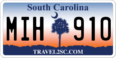 SC license plate MIH910