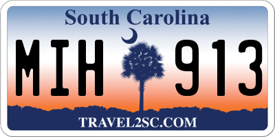SC license plate MIH913