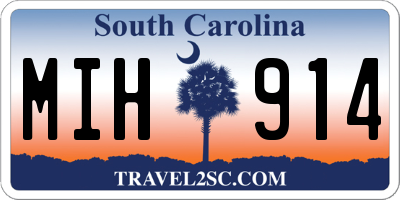 SC license plate MIH914